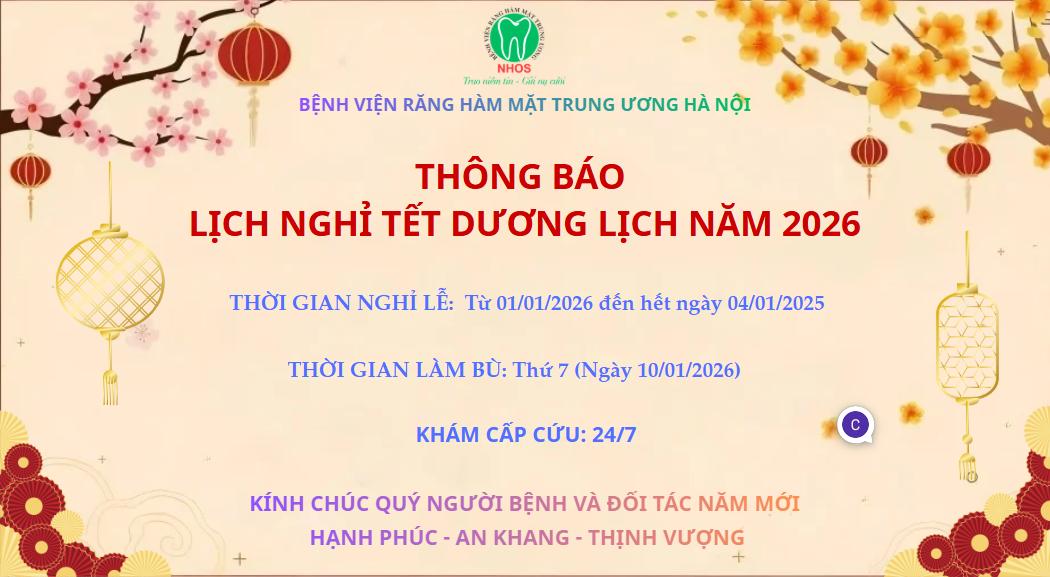  THÔNG BÁO LỊCH NGHỈ TẾT DƯƠNG LỊCH 2026
